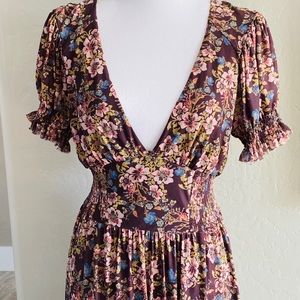 Free People maxi prairie floral boho dress S